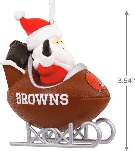 Hallmark Cleveland Browns Santa Football Sled Christmas Ornament New - Picture 2 of 3