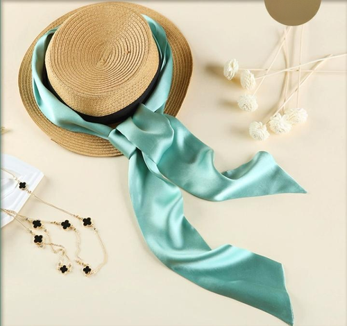 Ladies Silk Neck Scarf Ribbon Wrap Tied Bag Handle Hair Wrist Band neckerchief - Picture 13 of 14