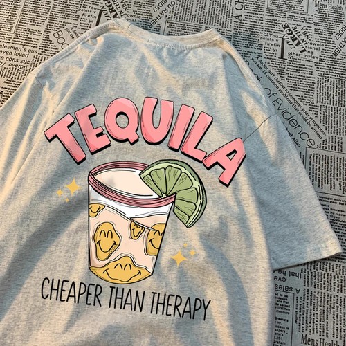 T-shirt girocollo uomo top semplicità streetwear sciolto creatività maglietta scollo a O - Foto 4 di 23