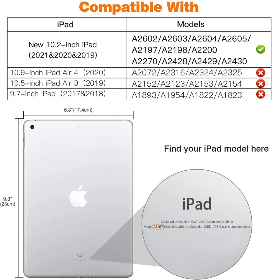 для iPad 10,2 дюйма чехол iPad 9-го поколения 2021/ipad 8-го поколения 2020/ipad - Изображение 2 из 4