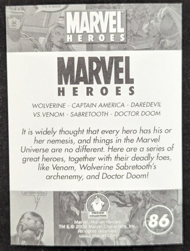 Heroes Villains 2008 Marvel Heroes Preziosi Foil Sticker Card #86 (NM) - Picture 2 of 2