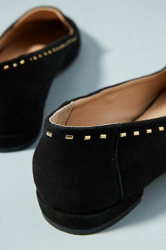 Anthropologie Studded Loafer Velvet Black Shoe The Bear Zola Suede Sz 37 6.5 NEW - Picture 4 of 4
