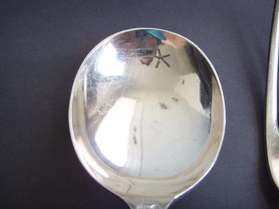 Лот из 4 посеребренных вилок Walker & Hall Sheffield WKL7 Kings + суповая ложка - Изображение 4 из 4