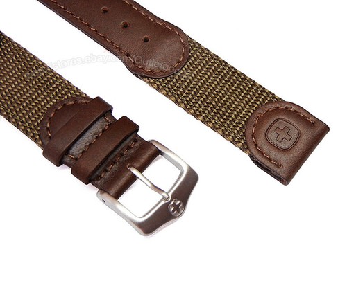 21mm Leather and Nylon Watch Band Strap Completable with Wenger Watch - Picture 4 of 4