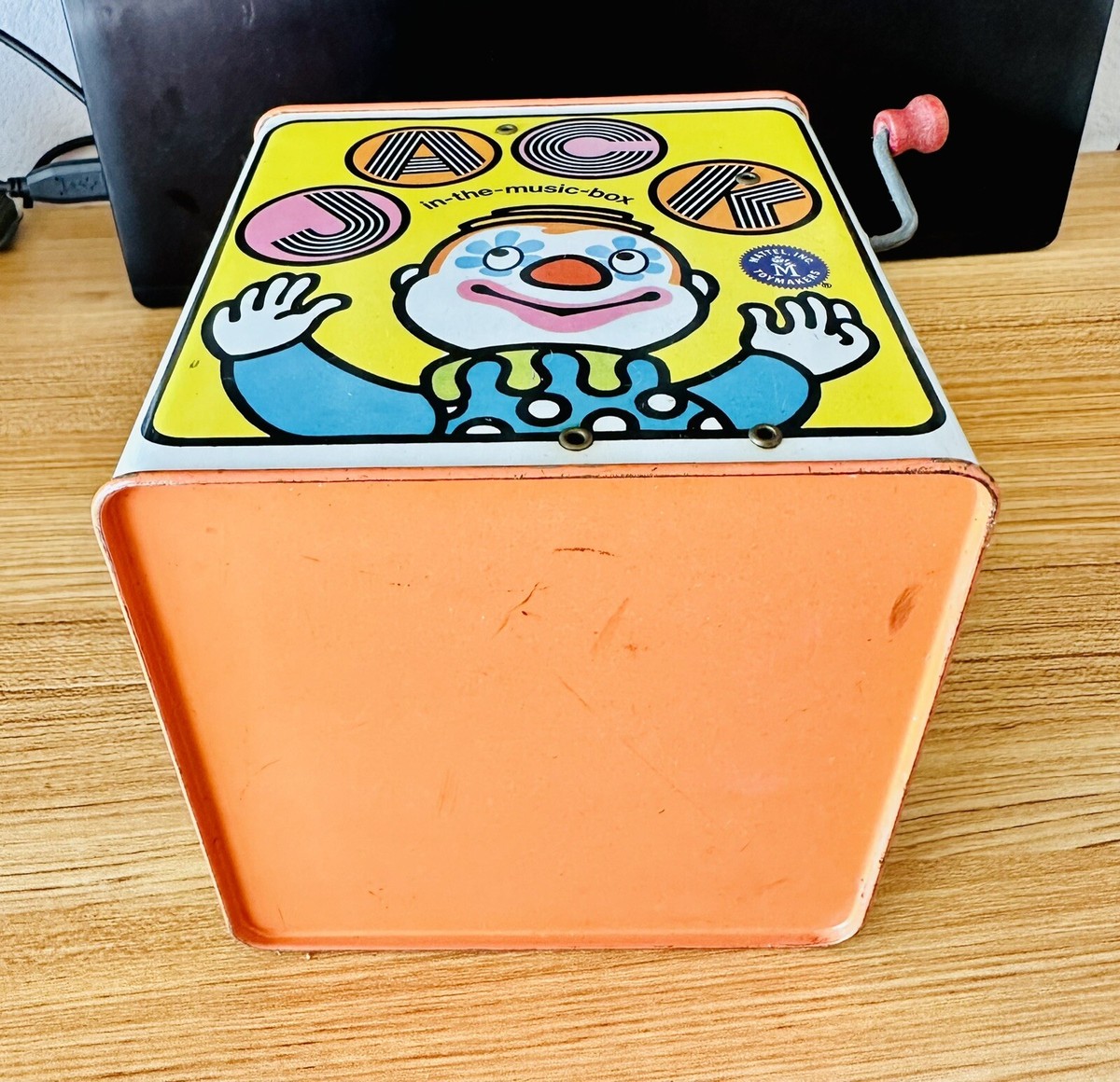 【1968 USA vintage】MATTEL びっくり箱　トラ　おもちゃ Vintage 1968 Tin Mattel Clown Jack in the Box Toy Wind Up