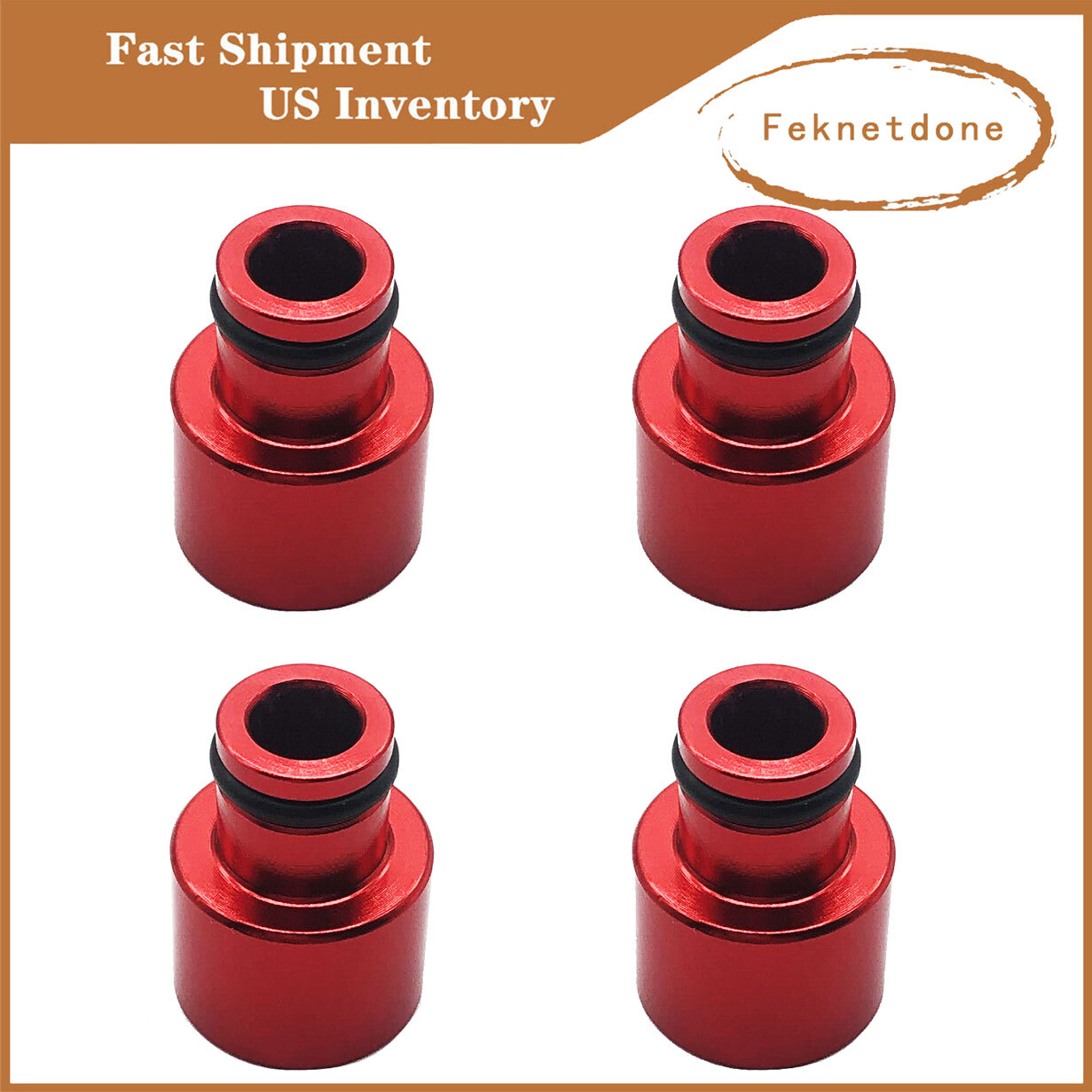 4x Fuel Injector Top Hat Adapters Fit Honda Civic&Acura RDX B16 B18 D16