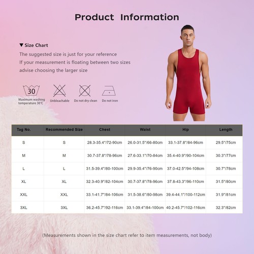 Mens Jumpsuit Round Neck Bodysuit Solid Color Rompers Fitness Wrestling Singlet - Bild 30 von 48