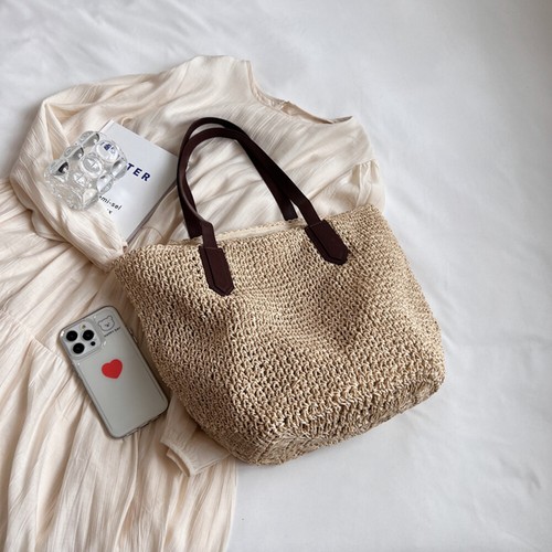 Women Handbag Bohemian Straw Armpit Bag Large Woven Crochet Tote Bag Lady Purses - Picture 12 of 21