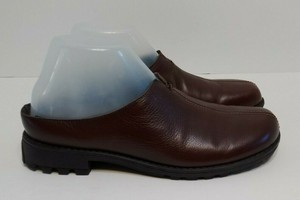 Munro-American-Dark-Brown-Leather-Split-Toe-Slip-On-Mules-Loafers-Women-039-s-Sz-8-N