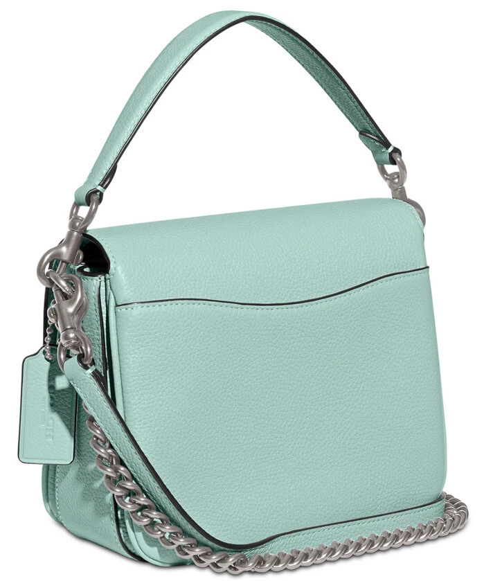 Coach Polished Pebbled Leather Cassie Crossbody 19, Grey Blue, One Size:  Handbags