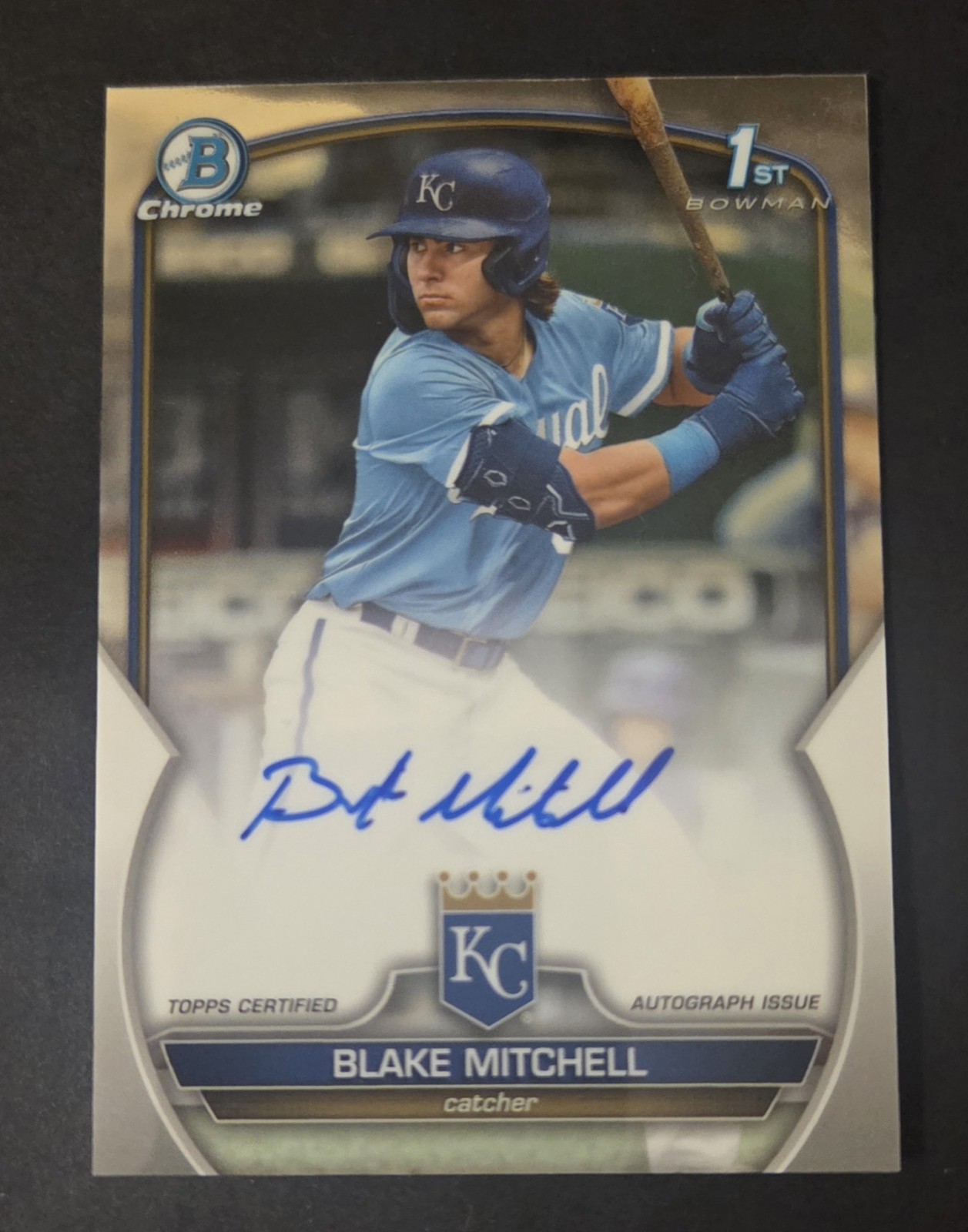 2023 Bowman Draft Blake Mitchell 1st Bowman Chrome Auto #CDA-BMI Royals