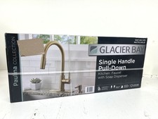 Glacier Bay Paulina 1Handle PullDown Sprayer Kitchen Faucet Soap Disp Matte Gold