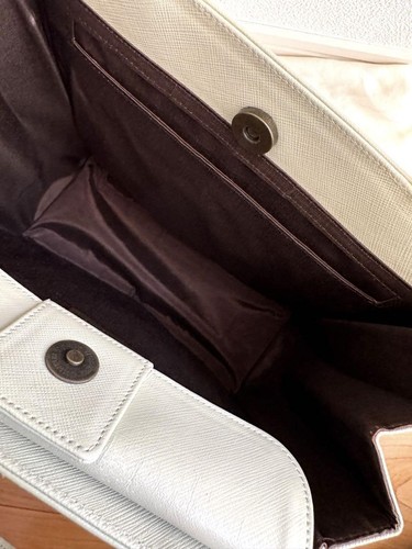 Borsa Yves Saint Laurent in vera pelle bianca avorio borse e borse da donna - Foto 5 di 10