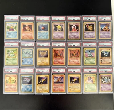 Vintage Pokémon PSA Graded Lot 21 Cards Shadowless 1st Edition Legendary Collect - Photo 1/2