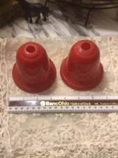 Vintage Christmas Red Bell Light Covers ~ MCM Plastic Set Replacements! Noma?