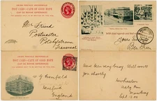 CAPE of GOOD HOPE 1900-03 ILLUSTRATED STATIONERY 2 CARDS MOWBRAY POTCHEFSTROOM