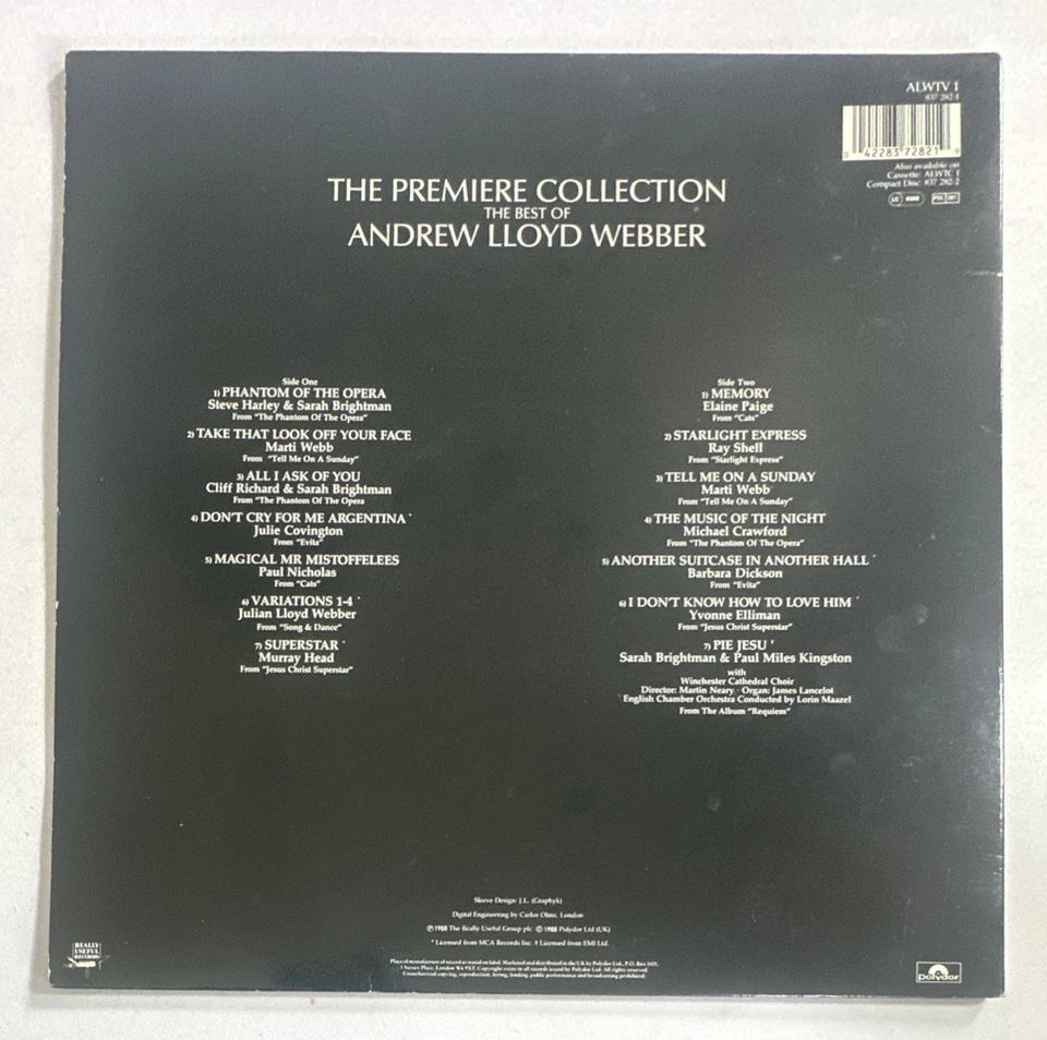 The Premier Collection Andrew Lloyd Webber LP Album Vinyl Theatre EX /EX Con - Image 3 of 4