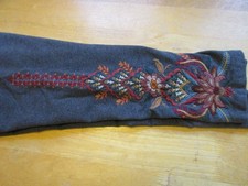 Enbroidered Grey JOHNNY WAS Leggings XL VGUC Cotton Blend