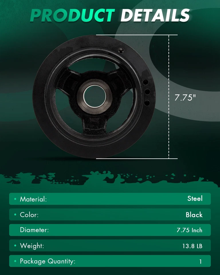 Equilibrador armónico para GMC Sierra Chevrolet Silverado 2500 HD 3500 2001-2006 Foto 3 de 4