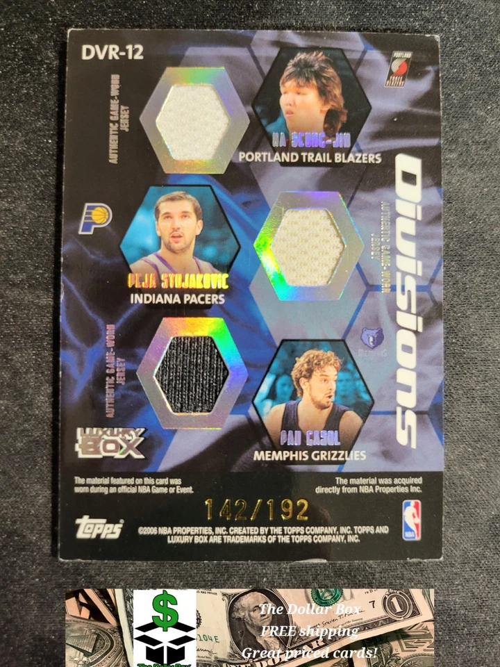 2005-06 Topps Luxury Box 6 Game Used Jerseys card #dvr-12  /192 - Image 2 of 2