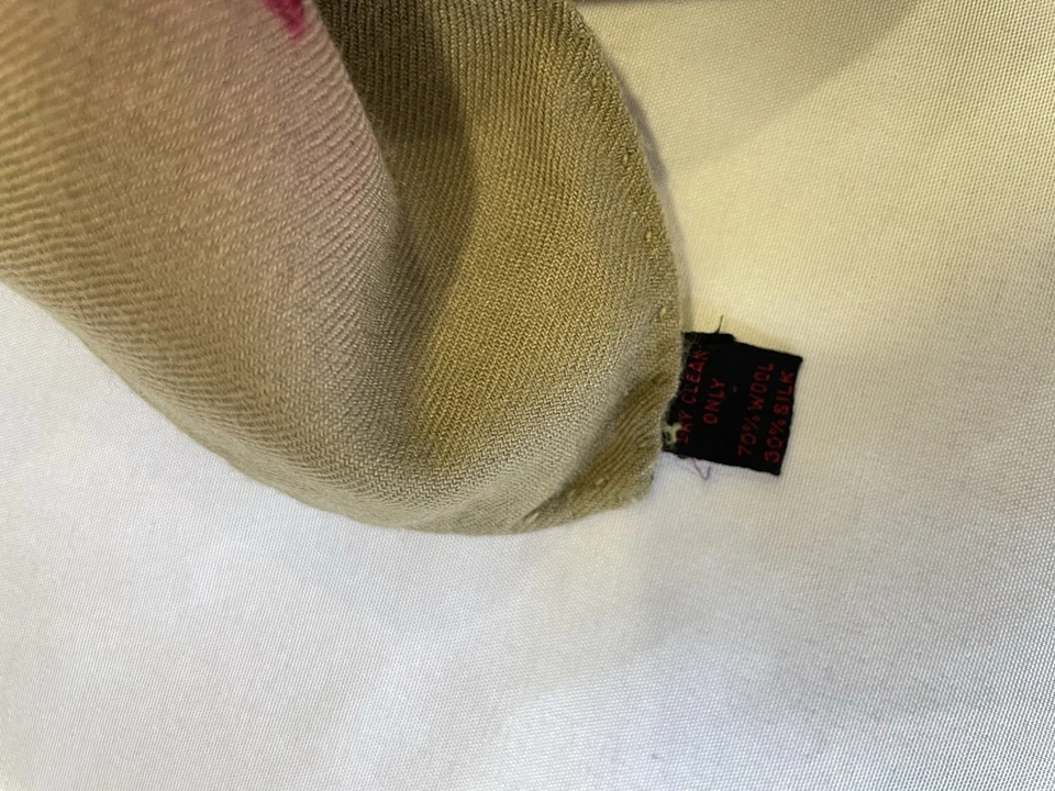 Y9# ETRO Made in Italy Wool Silk Floral Scarf Beige Multicolor Vintage - Image 4 of 4