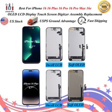 For Apple iPhone 16 16Plus 16Pro 16ProMax 16e OLED LCD Display Touch Screen Lot