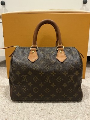 Louis Vuitton Speedy 25 Monogram Brown Satchel Top Handle Zip + Organizer