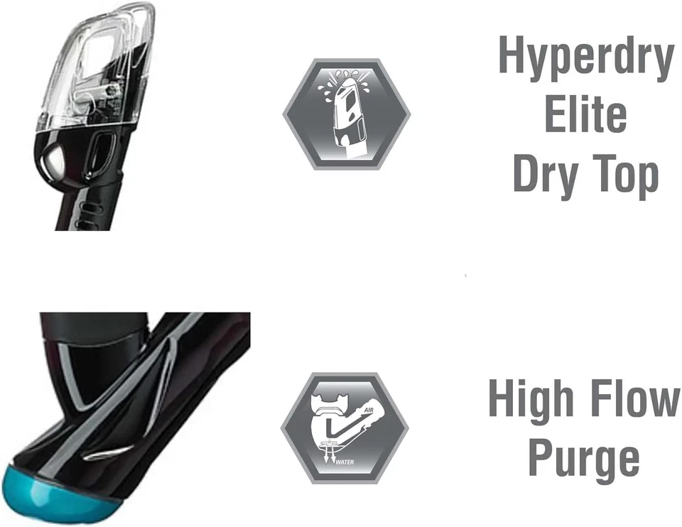 Snorkel TUSA Dry Top preto/amarelo flash  - Imagem 2 de 4