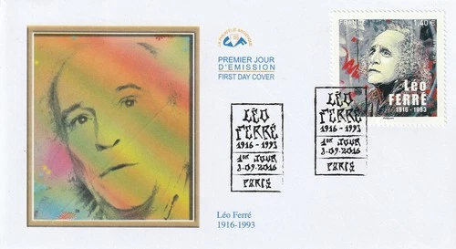 FDC 2016_First day envelope_FDC_Leo Ferré (1916-1993).