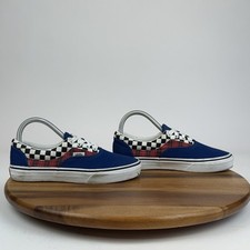 Big Kids Boys Vans Era GS Plaid Checkerboard Blue Skate Sneakers Shoes Size 5 Y