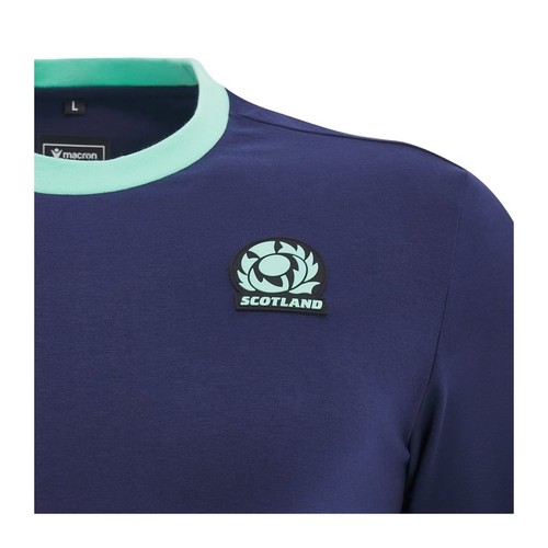 RUGBY SCOTLAND – SHIRT ATHLEISURE COTTON NAVY - MACRON - Season 2024/25 - Picture 3 of 3