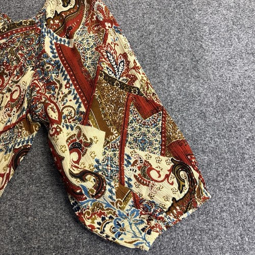Nostalgia Paisley V Neck Ruffle Sleeve Midi Dress Size Large Boho Cottage - Picture 7 of 8