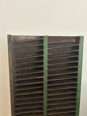 Antique Green Wood Early 1900s Printers Typeset Letterpress