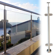 Glass Stair Railing Post System Stainless Steel 304 Staircase Handrail Balust...