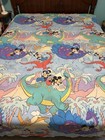 Rare Vintage Disney Stone Age Mickey Minnie Dinosaur Twin Flat Top Sheet