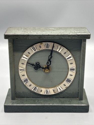 Junghans German Mantle Clock Slate Heavy Fully Working