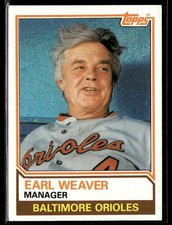 1983 Topps #426 Earl Weaver Baseball Card 1401A