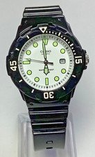 Casio Womens Watch Black White Date WR 10 Bar Rotating Bezel LRW200H New Battery