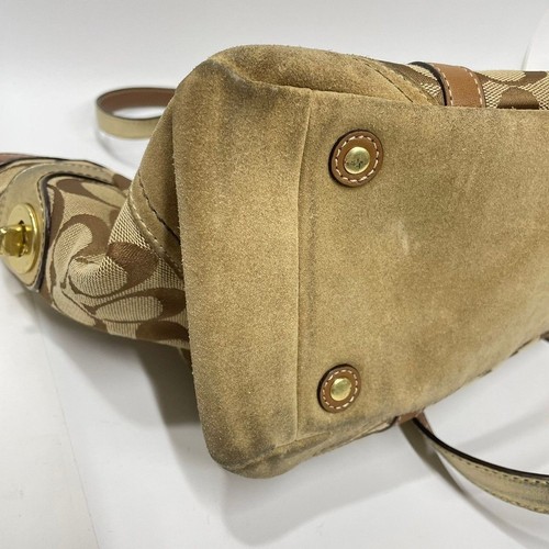 COACH 10384 Signature Gallery Tote Bag Beige Braun Canvas Leder - Bild 8 von 10