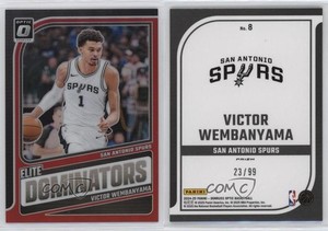 2024-25 Panini Donruss Optic Elite Dominators Red Prizm /99 Victor Wembanyama #8