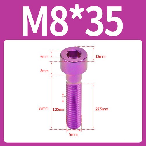 M5 M6 M8 Titanium Bolts Anodized Color Hex Socket Cap Head Screws Bolt DIN 912 - Picture 137 of 166