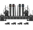 Audio Au800 Pro Uhf 4 Handheld 4 Bodypack Channel Wireless Microphone System