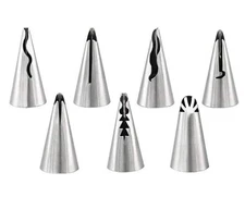 A Set of 7pcs Stainless Steel Russian Ruffle Skirt Icing Piping Tips Nozzles ...