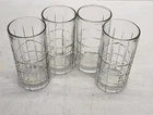 Vintage Set of 4 Anchor Hocking Manchester Clear Glass Iconic Design 6" Ice Tea