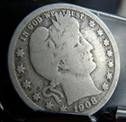 1908 D Barber Quarter Circulated - Actual Coin  #2