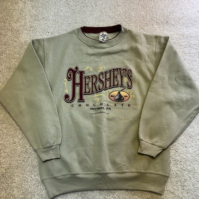 Vintage Hersheys Chocolate Sweatshirt Mens Large Tan Beige 90s Promo USA Made
