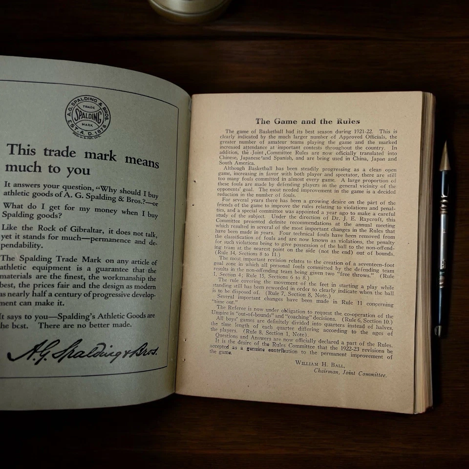 Rare vintage OFFICIAL BASKETBALL RULES 1922-1923 Pamphlet - Image 3 of 4