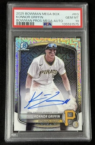 2025: Bowman Mega Box (KONNOR GRIFFIN) Prospect Mega Auto #BMA-KG PSA 10 GEM!💎