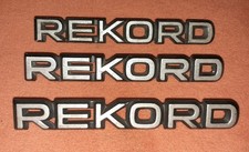 Opel Rekord D 3x Emblem Schriftzug Schrift Ornament chrom original 3452580