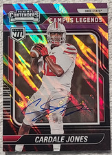 2025 panini nil campus legends cardale jones autograph purple holo /50